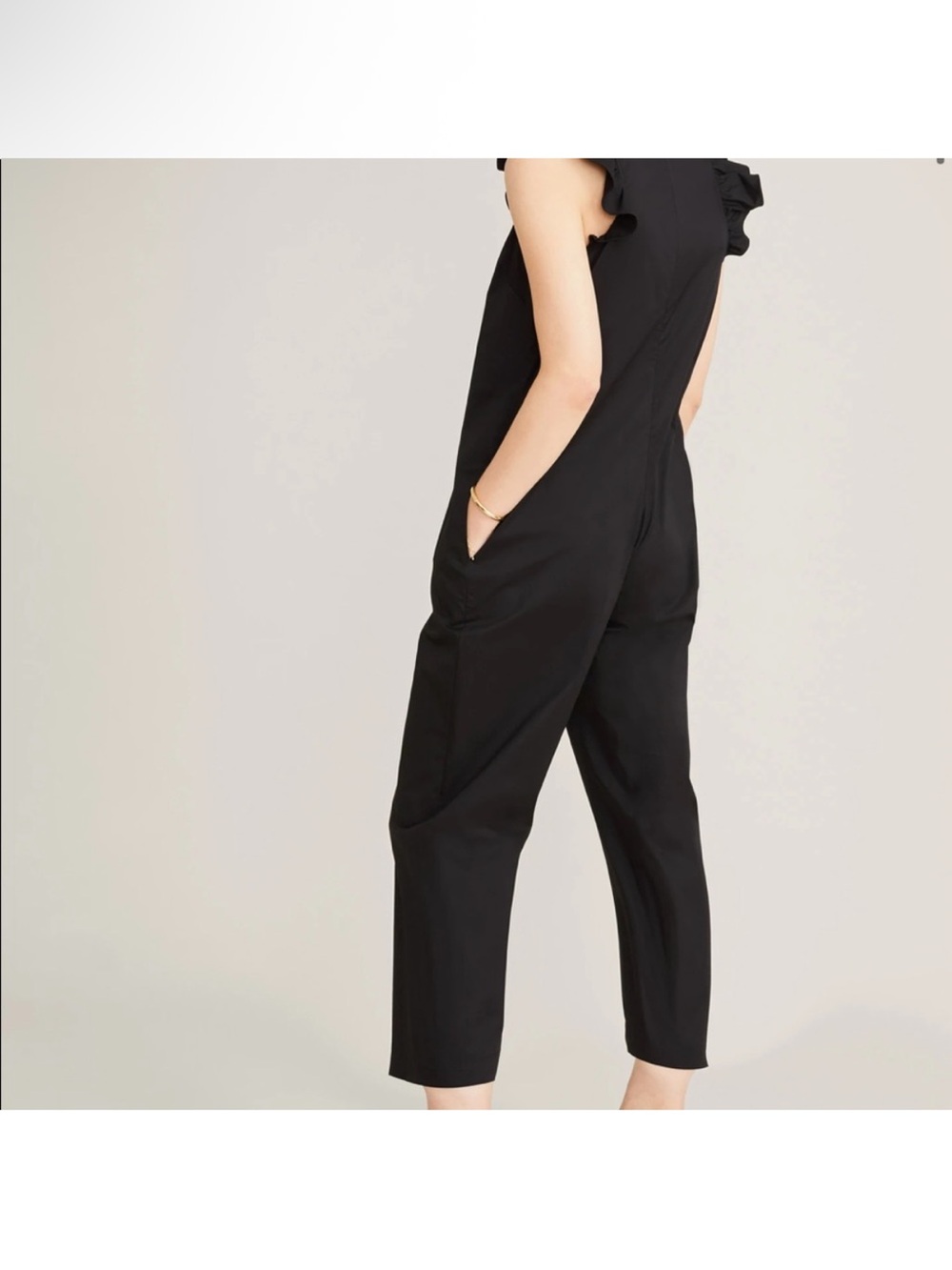 NWT Hatch Lianne Black Ruffle Sleeveless Jumpsuit
